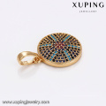 33112 Xuping novo estilo China atacado colorido moeda pingente popular mulheres jóias de ouro